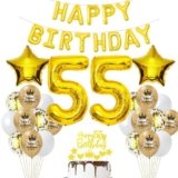 Palloncini 55 anni compleanno decorazione oro 55 compleanno Donna decorazione oro 55 palloncino Uomo Donna decorazione 55 anni palloncino oro 55 anni palloncini oro 55 decorazioni feste