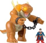 Fisher-Price Imaginext Superman Toy with Lights, Sounds, Motion & 3-inch Action Figure, 10-inch Monster with Chains, for Ages 3+