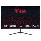 Itek monitor GGC – 23.6″ Curvo, 1920×1080 FHD, Panello Fast VA da 200Hz, Risposta 1ms, Collegamenti HDMI e DP, Adapt Sync