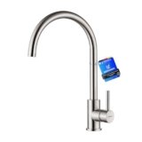 GRIFEMA GRIFERÍA DE COCINA-G4008 Rubinetto da Cucina in Acciaio Inox con Bocca Alta, Miscelatore Monocomando per Lavello con Beccuccio Girevole a 360 ° (G3/8 Pollici), Nichel spazzolato/satinato