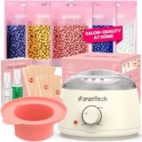IFANZETECH Scaldacera Cera Brasiliana Kit: Scalda Cera per Ceretta Rimuovere Tutti Tipi di Peli, con 500g Ceretta Brasiliana, 30 Spatole, 1 Pentola Silicio, Depilazione per Uomo e Donna