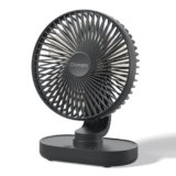 OCOOPA Ventilatore da Tavolo, Ventilatore USB Silenziosa Auto Oscillante di 16cm, 4 Velocità Sistema Raffreddante da Tavolo, Batteria Ricaricabile a USB di 4000 mAh, per Casa, Ufficio, Nero