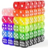 Rerdeim 110 Pieces Dice Set, Colored Game Bulk Dices, Colorful Dices, 6 Sided Dice for Classroom Teaching, Board Game, Playing, Rolling, Small Six Sided 11 Color Red, Yellow, Blue, Green and More