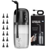 Electric Ear Wax Removal, Ear Cleaning Kit, Water Powered Ear Cleaner with 3 Pressure Modes 12 Replacement Tips, Ear Irrigation Flushing System, Safe and Effective Ear Wax Removal Tool (Black)
