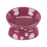 Trixie Ciotola ergonomica rialzata in ceramica, 0,15 l/ø 13 cm, colore bordeaux, ceramica