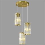 ZPBSJ Lampadario Moderno Lampadario, Mini Lampadario In Cristallo, Cucina Isola Sala da Pranzo Corridoio Camera Da Letto Lampadario Regolabile (Oro 3 – Luce)