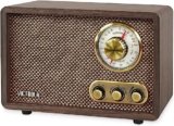 Victrola Willow – Retro Wood Bluetooth Radio with Built-in Speakers: Elegant & Vintage Design, Rotary AM/FM Tuning Dial, Bass & Treble Control, Wireless Streaming (Espresso)