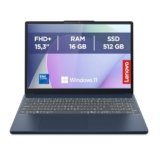 Lenovo IdeaPad Slim 3 Notebook 15,3” WUXGA (1920×1200), Intel Core 7 240H, 16GB RAM, 512GB SSD, Windows 11 Home, WiFi 6 – Cosmic Blue