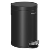 SONGMICS Cestino da Bagno a Pedale, Pattumiera Bagno 3 L in Acciaio, Coperchio con Chiusura Morbida, Secchio Interno, per Rifiuti, Camera da Letto, Nero Inchiostro LTB013BZ01