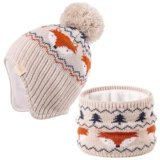 Beanie Knit Hats for Toddlers with Earflap Fleece Lined Hat Kids Warm Winter Hat Scarf Set Children’s Thick Ski Cap Fox