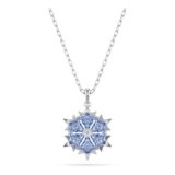 Swarovski Magic Collana Pendente, Gioiello Versatile con Zirconia Grigio-Blu, Forma a Fiocco di Neve, Chiusura a Moschettone, Placcatura in Tonalità Rodio, 38-43 cm, 1,9 x 1,3 cm