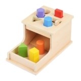 Busy Edition Montessori Toys for Toddlers Object Permanence Box Wooden Shape Sorter Drop Toy Play for 1 2 3 Year Old Toddlers