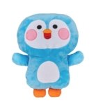 Cartomania Borsa acqua calda plushy feel at home, Tema pinguino, Azzurro, Morbido cuscino plushy integrato, Portatile, Per bambini e adulti, Idea regalo