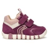 Geox B Iupidoo Girl, First Walker Shoe Bimba 0-24, Rosa Viola Scuro, 18 EU