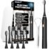 kingheroes Electric Toothbrush Set, Comes with 8 Brush Heads & Travel Case,4 Modes with 2 Minutes Built in Smart Timer, One Charge for 60 Days, 42000 VPM Motor (Black)