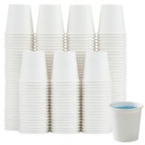 Clawsoff 100 Pack 3 oz Paper Cups White, Small Mouthwash Cups 3 OZ, Mini Disposable Bathroom Cups, Paper Cups 3 Ounce for Bathroom, Supermarket, Birthday Party, Travel, Events, Picnic, BBQ