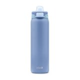 Ello Pop & Fill 22oz Stainless Steel Water Bottle with Quick Fill Technology, Double Walled and Vacuum Insulated Metal, Leak Proof Locking Lid, Sip and Chug, Reusable, BPA Free, Raincloud