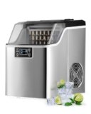CREWORKS Macchina Ghiaccio 22kg/24 Ore Fabbricatore Ghiaccio 24 Cubetti in 11-20 Minuti Serbatoio 3.2L Macchina per Ghiaccio Autopulente con LCD Pannello per Casa Ufficio Bar Ristorante