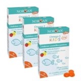 NORSAN Omega 3 bambini FISK Jelly – 3×45 Caramelle Omega 3 per bambini masticabili alla frutta con Olio di pesce Omega 3 IFOS I Integratore bambini con Omega 3 EPA DHA I Integratore Omega 3 Vitamina D