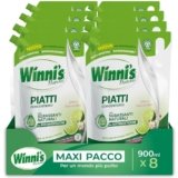 Winni’s – Detersivo Piatti e Stoviglie a Mano, Lime e Fiori di Mela, Concentrato, Ipoallergenico, con Sgrassanti Naturali da Biofermentazione, Materie Prime di Origine Vegetale, 900 ml x 8 confezioni
