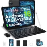 DOOGEE U11 Android 16 Tablet 11 Pollici, 16GB+128GB/2TB TF Tablet con Tastiera, 90Hz, 8580mAh, 7.9mm Thin, Unisoc T7200 Octa Core/13MP/Widevine L1/Face ID, Tablets con Penna & Mouse & Case – Nero