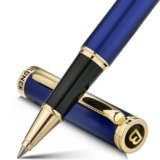 BEILUNER Penna Rollerball di Lusso, Finiture Oro 24K, Design Nobili ed Eleganti, Ricambio Schneider, Set Regalo per Uomo e Donna, Professionale, Ufficio Dirigenziale – Blu & Oro