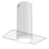 Klarstein Cappa Isola Sospesa per Cucina, LED, Flusso d’Aria 544m³/h, Candelabro, Filtri Antigrasso e Carboni Attivi, Sottopensile