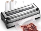 Macchina Sottovuoto 95 kPa, 9-in-1 Macchina Sottovuoto Alimenti con Modalità Tempo & Pressione Regolabili, Memoria, Doppia Sigillatura, Taglierina & Porta Sacchetti Integrati, Incl. 2 Rotoli &Tubo