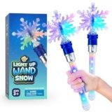 IPIDIPI TOYS Snowflake Wand – Spinning Light Up Magic Wand for Kids, Princess Fairy – Christmas Stocking Stuffers Light Up Toys, Goodie Bag Stuffers – Ideal Birthday Party Favors for Girls, Pack of 2
