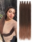 24 Inches Single Ended Dreadlock Extensions for Women (0.6 cm Width 50 Strands-Ombre Brown),Faux Locs Crochet Hair,Soft Synthetic Loc Extensions(24″-5 Packs,1B/30)