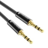 Syncwire Cavo Aux 3,5mm in Nylon 1M Cavo Jack per Cuffie, Apple iPhone, iPad, iPod, Smartphone, Autoradio, MP3, Echo DOT ECC – Nero
