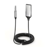 UGREEN Ricevitore Bluetooth 6.0 con Jack AUX da 3,5mm e Adattatore Audio Wireless USB con Microfono Incorporato e Cavo per Auto Altoparlante Domestico Amplificatore, Argento