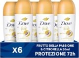 Dove, Deodorante Roll On Advanced Care Passion Fruit, Deodorante Antitraspirante, Formula Delicata Con Tripla Azione Idratante, Protezione Fino a 48 Ore, Deodorante Uomo e Donna, 6 Pezzi da 50 ml
