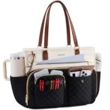 LOVEVOOK Laptop Tote Bag for Women, Work Bag with Large Cup Holder, Teacher Nurse Tote with Multi Pocket, Water-Resistant Business Travel Computer Briefcase Handbag Diaper Bag Mother Gift, 15.6 Inch