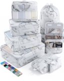 Veken 8 Set Packing Cubes for Travel Essentials, Suitcase Organizer Bags in 4 Sizes, Carry-On Luggage Accessories with Large Laundry & Hanging Toiletry Bag, Must-Have for Airplane, Road Trip & Camping