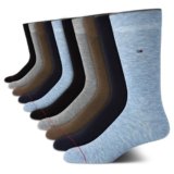 Tommy Hilfiger Mens Dress Socks – 10 Pack Lightweight Everyday Crew Work Socks for Men for Casual & Formal Wear, Size 7-12, Stonewash Blue