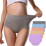 ANNYISON Women’s High Waisted Cotton Underwear Soft Breathable Panties Stretch Briefs (5 Pack in 5 Light Colors, L)