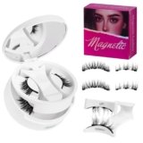 Wonsoso 2 Pairs Magnetic False Eyelashes with Applicator, No Glue Needed, Reusable Magnetic Eyelashes, Easy to Apply and Remove, Natural Look, Ciglia Finte Magnetiche con Applicatore, Naturali