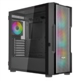 Noua Smash SK200, Case PC Gaming ARGB Mid-Tower E-ATX, 4 Ventole PWM ARGB 120 mm, Supporta Radiatori da 360 mm, Pannello Frontale Mesh e Pannello Laterale in Vetro Temperato, Nero