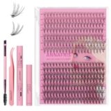 ANNAFRIS Ciglia Finte Ciuffetti Kit 10D+20D Ciglia Finte Naturali D Curl 8-18mm DIY Extension Ciglia Fai da te Cluster Lashes(10D+20D)