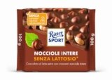 Ritter Sport Nocciole Intere Senza Lattosio, Tavoletta di Cioccolato Al Latte Extra Con Nocciole Intere, Cacao 100% Certificato Sostenibile, Senza Glutine e Lattosio, 100 g