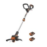 WORX WG163E Decespugliatore Tagliabordi a Batteria 20V, stelo in Alluminio regolabile, Rasaerba Elettrico da Giardino, Diametro Taglio 30 cm e filo da 1.65 mm – 2 Batterie Incluse
