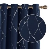 Deconovo Tende Oscuranti Termiche Isolanti Moderne per Interni con Occhielli 140x240cm Blu Navy 2 Pannelli