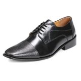 LIBERTYZENO Mens Genuine Leather Cap Toe Lace Up Oxford Dress Shoes 1096 Black 8