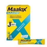 Maalox Reflurapid Blocca il Reflusso Gastroesofageo, Riduce Bruciore e Acidità di Stomaco, anche in Gravidanza – con Bicarbonato di Sodio, Senza Glutine, Senza Lattosio (20 Bustine Gusto Menta)