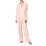 Amazon Essentials x Sofia Grainge Pigiama in Modal Elasticizzato con Pantaloni Lunghi e Maniche Lunghe Donna, Rosa Pallido Orsi Polari, M