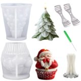 Stampo Silicone Per Candele Babbo Natale Santa Claus Forma Per Creare Candele Artigianali Fai Da Te DIY Decorazione Natalizia Regalo Fatto a Mano Idea Regalo Festivo Decorazione Casa
