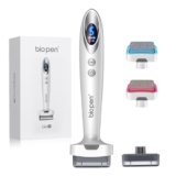 Bio 6 Dermastamp Elettrico Professional 0.5 mm Derma Stamp, 140 Aghi in Acciaio Inox di Alta Qualità, Vibrazione ad Alta Frequenza, Cura con Luce Rossa e Blu, per Capelli, Barba, Viso, Corpo