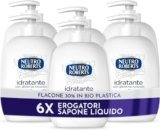 Neutro Roberts, Sapone Liquido Idratante con Glicerina, Sapone Liquido per le Mani con Ingredienti Naturali – Flacone in Bio Plastica, Riciclabile – Confezione da 6×200 ml