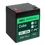 Green Cell Batteria AGM 12V 5Ah ricaricabile sigillata VRLA | Per UPS, allarmi, giocattoli elettrici, impianti solari, scooter, backup e uso ciclico senza manutenzione